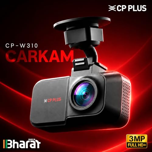 Image of CP PLUS Dash Cam for Car CP-W310 | 2K 3MP Full HD+ Single Channel Dashcam | 1296P Recording | Built-in Microphone | WiFi (AP Mode) | G-Sensor | Night Vision | 137 Wide View Angle | Upto 1TB Storge