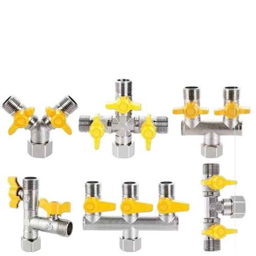 Válvula de bola de cobre de 1/2" con interruptor multi vía anti fugas 4