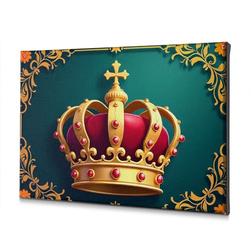 Couronne dorée avec pierres rouges kit déco murale The Chosen toile de prestige