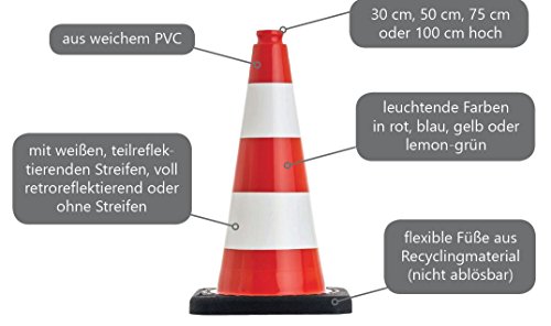 Pylone UvV Verkehrsleitkegel Flex0120 in Orange mit Reflexstreifen