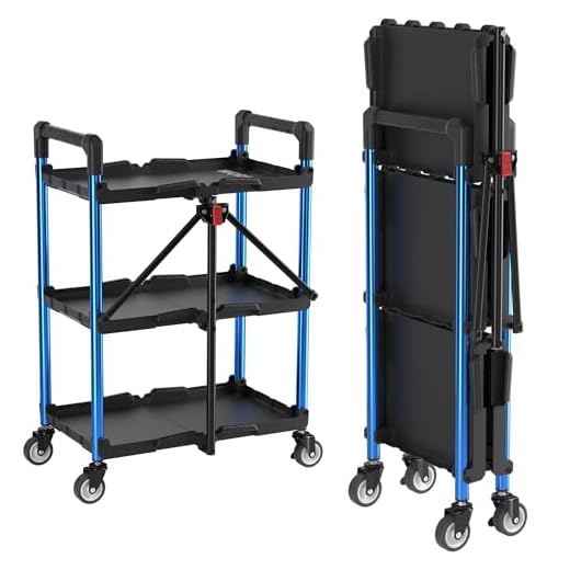 Collapsible 3-Tier Utility Service Cart