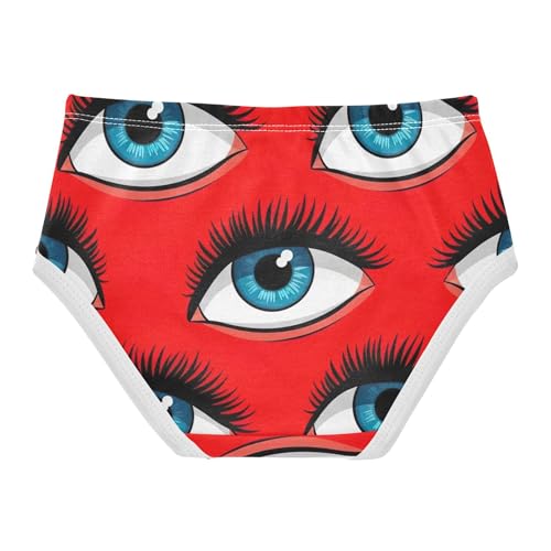 Cotton Toddlers Underwear Floral Blue Eyes Black Eyelashes Red Cute Panties Girl Print Underpants Briefs 2t2