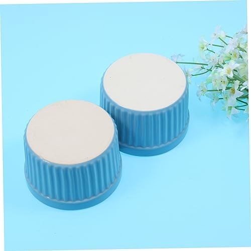 2pcs Eco-Friendly Ceramic Pet Bowls - Lightweight & Round Feeders for Hamsters, Rabbits - Ideal for Dry & Wet Food, Water - Blue Color