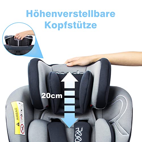 Reecle 360° Drehbar Kindersitz mit ISOFIX Gruppe 0+/1/2/3 Autositz 0-36 kg, Reboarder rückwärtsgerichtet 0-18 kg