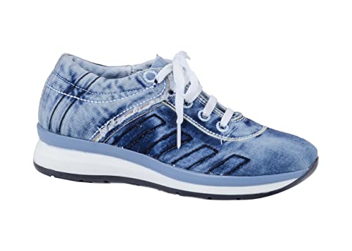 Jeans Sports Shoes, Handmade Women's Sports Shoes, Blue Jeans Embroidered Sports Shoes, Women's Sports Shoes, Birthday gift (9, blue)