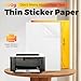HTVRONT Printable Vinyl Sticker Paper, 100 Sheets Glossy Waterproof Sticker Paper For Inkjet Printer & Laser Printer, Dries Quickly-Standard Letter Size 8.5