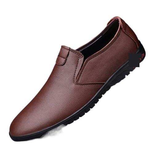 Dress Shoes for Men Men's Casual Leather Slip-On Loafers Breathable PU Leather Flats for Spring Autumn