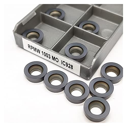 DOUZLE Insertos de torneado de carburo, 10 Uds., RPMW1003MO IC928, Herramientas de Torno de Metal for Herramienta de procesamiento de Acero Profesional