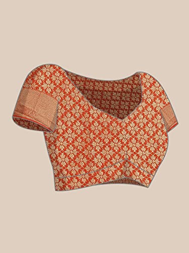 Image of Panzora Women's Banarasi Silk Woven Zari Work Saree With Unstitched Blouse Piece