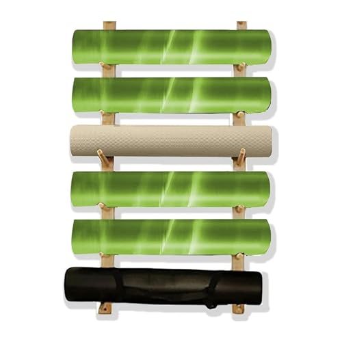 Support de Rangement en Bois pour Tapis de Yoga Libérant de l'Espace