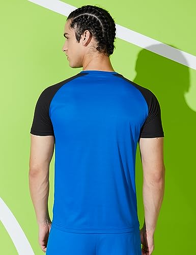 Image of Amazon Brand - Symbol Men's Color Block Active Regular Fit Sports T-Shirt | Round Neck | Half Sleeve (Available in Plus Sizes) Polyester