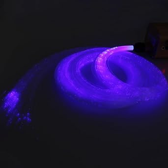 AZIMOM 450pcs 0.03in 13.1ft PMMA Plastic Fiber Optic Curtain Waterfall Light Cable Flash Point Fiber Optic Strands Side Glow Optical Fiber Hanging Strings