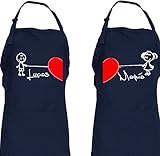  Delantal cocina personalizado hombre mujer. Delantal novios. Regalo de boda, novios, parejas Modelo corazón grande. San Valentín/Cumpleaños/Ella/Aniversario/EL