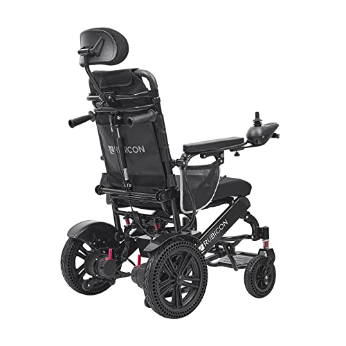 Rubicon Dx11 Reclining Foldable Electric Wheelchairs For Adults - 500W Super Horse Power Motor - 20 Mile Range ~ 20Ah Extended Battery - Include Headrest And Backrest Multi-Angle Adjustment #TOP2