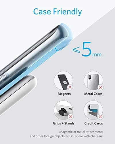 Anker Wireless Charger, PowerWave Stand, Qi-Certified for iPhone 12,12 Pro Max SE, 11, 11 Pro, 11 Pro Max, XR, Xs Max, 10W Fast-Charging Galaxy S20 S10 S9 S8, Note 10 (No AC Adapter)