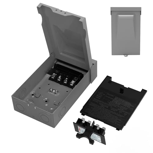 HIITIO 240VAC 60 Amp Non-Fused AC Disconnect Box, Outdoor Waterproof Metal Enclosure with Pull-Out Switch - for Home & Light Commercial HVAC, Condensing Units & Air Conditioning Systems - UL Listed