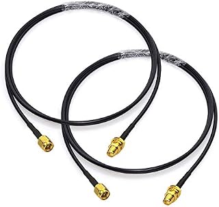 Bingfu SMA Male to SMA Female Extension Cable Bulkhead Mount RG174 Antenna Extension Coaxial Cable 1m (2-Pack) for 4G LTE Router Gateway Modem Router Gateway SDR Dongle Receiver