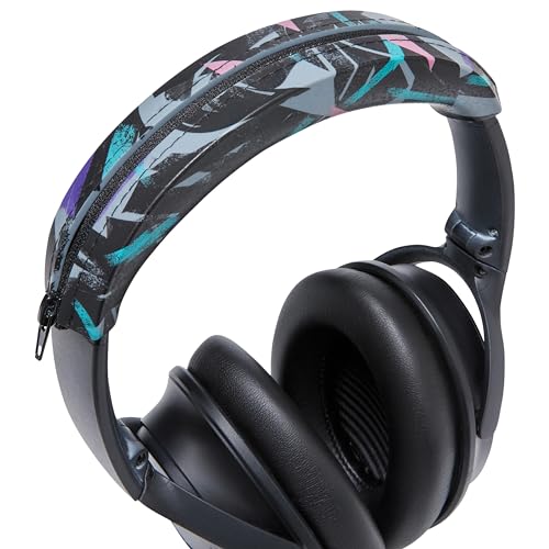 Image of WC SweatZ and BandZ Protective Sweat Cover & Headband Cover Bundle for Bose QuietComfort 35 Headphones by Wicked Cushions | 90's Black