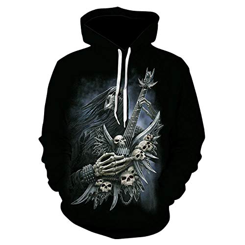 Hoodie hip-hop squelette guitare idéal pour le confort à la maison