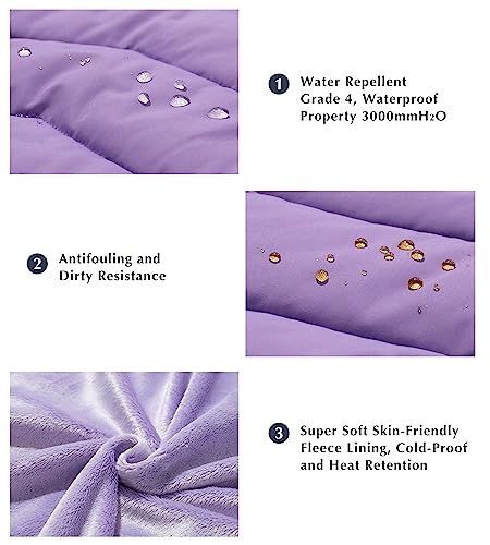 Zshow Girls' Winter Outerwear Coat Hooded Thick Quilted Puffer Jacket(Light Purple,10-12) #TOP5
