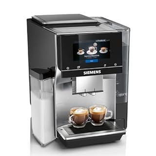 SIEMENS Kaffeevollautomat EQ700 integral, großes farbiges TFT-Display, 36 Heiß- und Kaltgetränke, Cold Brew, 2-Tassen-Funktion, Steuerung per App, autom. Reinigungssystem, Edelstahl schwarz, TQ717D03