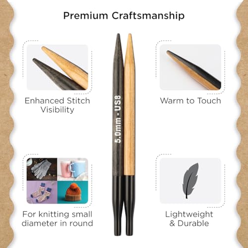 Image of Knitter's Pride Day & Nite Normal Interchangeable Circular Needles 5 inch inch (13cm) - US Size 8 (5mm)