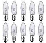 Size : approx.45mm * 10mm 10 Stück E10 LED-Ersatzlampen Glühbirnen Topkerze für Lichterkette 10V-55V AC Deutsche Post 2 – 6 business days