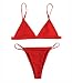 Macvise Women's 2 Pcs Bikini Triangle Top Brazilian Bottom Swimwear Bikini Set(Small(US 0-2),Red)
