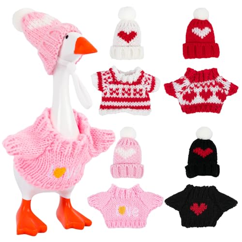 7-inch Desk Goose Holiday Outfit Set with Sweater & Hat