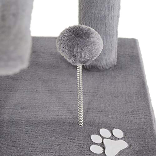 lionto Árbol rascador para Gatos Altura 112 cm, Gris Claro