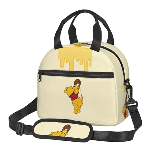 くまのプーさん 断熱トート型ピクニックバッグ 肩掛けエコバッククーラーバッグ ユニセックスファッション断熱バッグ