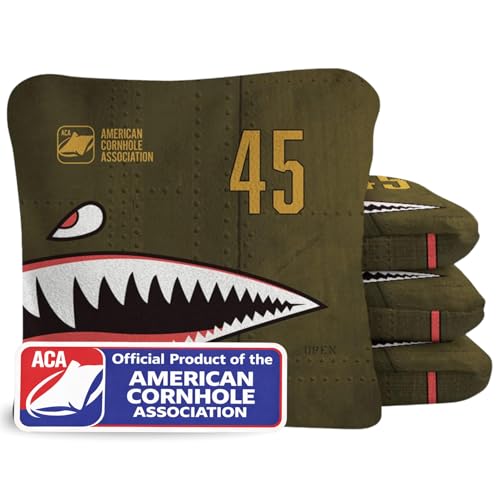 ACA Synergy Pro Professional Cornhole Bags Dual Sided Regulation 6x6 Set of 4 Patriotic Bomber
