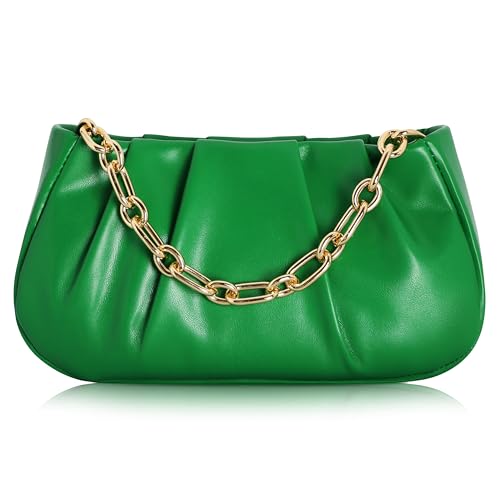 Clutch Purse for Women - Evening Small Shoulder Bag Anti Theft Removable Chain Adjustable Strap PU Handbag