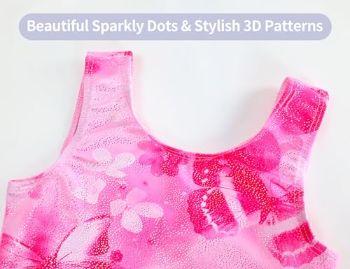 Image of Domusgo Gymnastics Leotards for Girls Sparkly One Piece Biketard Size 1-10Y