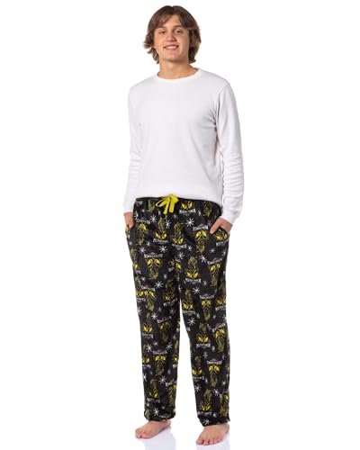 MJC Mens Dr. Seuss The Grinch Black Plush Lounge Pants2