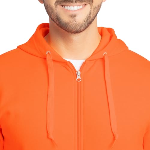 Fruit of the Loom Mens Eversoft Fleece Hoodies, Pullover & Full Zip, Moisture Wicking Breathable, Sizes S-4x Hooded Sweatshirt, Safety Orange, Small US - Thumbnail 3