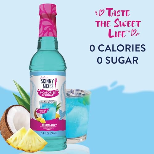 Jordan's Skinny Syrups Fantasy Collection Variety Pack: Sugar Free Mermaid, Sugar Free Unicorn, and Sugar Free Cotton Candy. (One 25.4 fl oz Bottle of Each Flavor)