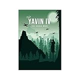 Póster retro de película Yavin IV de Star Wars – Solo impresión A4