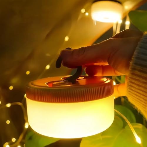 Simara Nest All in one Camping Lantern & LED String Light - 32.8FT, 5 Lighting Modes, Warm White LED, Waterproof, Rechargeable, Adjustable Lantern, Compact for Outdoor, Camping (Dark Green)