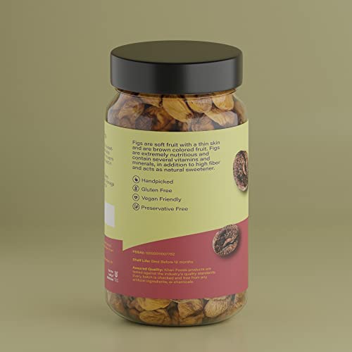 Image of Khari Foods Premium Jumbo Dried Figs, Anjeer Dry Fruits, Rich in Fibre, Iron, Calcium, Healthy Snacks (500g)