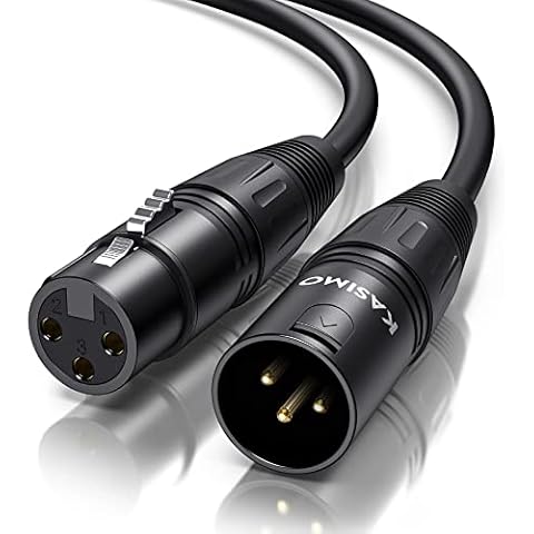KASIMO XLR to XLR Cable 4M,3-Pin Microphone Male to Female Extension Cable Lead Neutrik Mic Jack Extender Cord Clearer Sound for PA System Studio Recorder Amplifier Mixer Speaker Recording Live Stage Cover