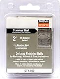 Simpson Swan Secure T16N200FNB 16-Gauge Straight 316 Stainless Steel 2-Inch Finish Nails, 500 Per Box