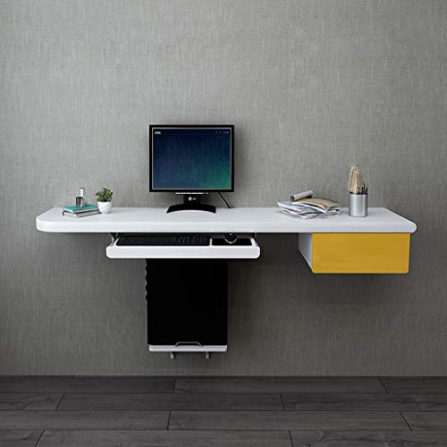 Escritorio para computadora montado en la Pared Tocador con Cajon Estante de la Pared Estante Flotante Escritorio del Cuaderno Mesas de Oficina de Aprendizaje Mesa de Libros Estante de TV