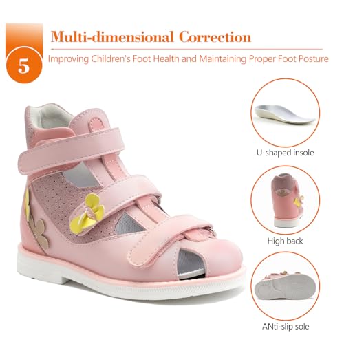 Orthopedic Sandals for Kids with Arch and Ankle Support, Toddlers High Back Closed-toe Shoes4