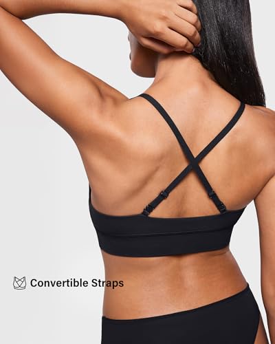 Image of INLYRIC Women's Inbarely Outwear Longline Triangle Bralette Plunge Unlined No Underwire Yoga Sports Bra Crop Tank Top