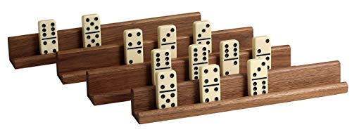 Set de 4 racks para dominó en nogal americano miniatura 3