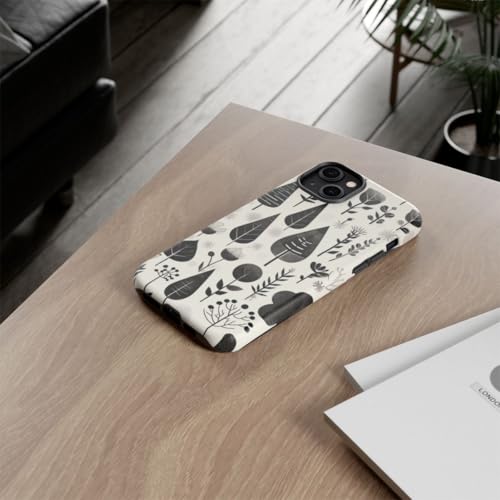 Coque iPhone 14 Plus rigide antichoc motif botanique blanc mat