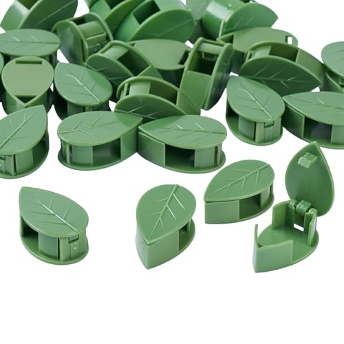 CIQIYO 30/60/100PCS Plant Climbing Wall Fixture Clips Invisible Wall Plant Vines Fixing Clips Self-Adhesive Vine Support Holder for Climbing Plants. (30 Green-Leaf Shaped)