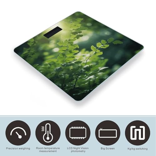 Báscula digital de baño con fondo verde miniatura 3