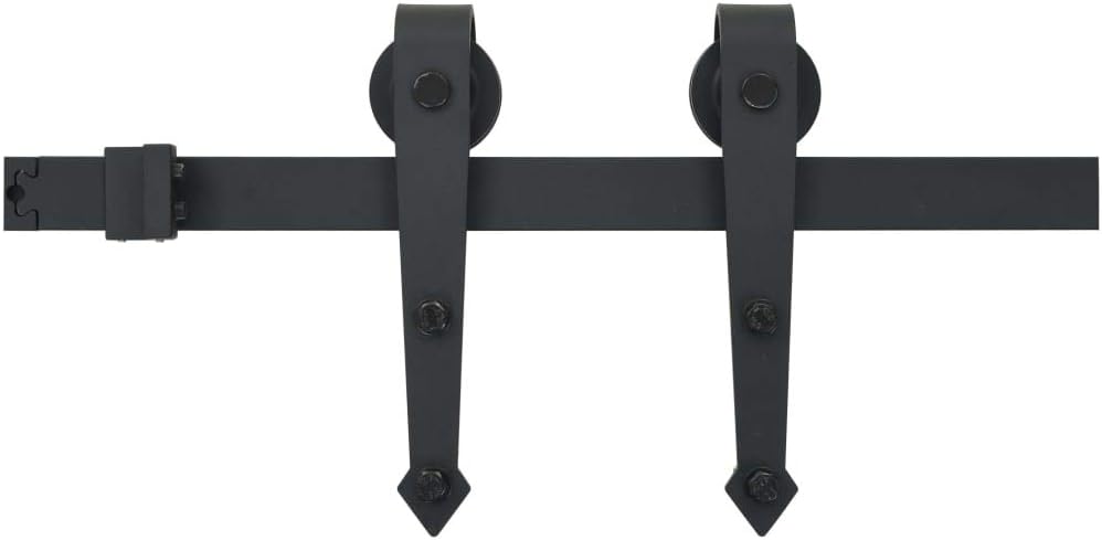 vidaXL スライド式ドア 金具キット 183cm スチール ブラック